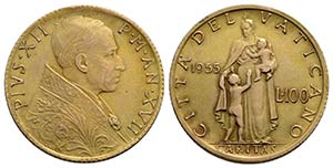Pio XII (1939-1958) - 100 Lire - 1955 - (AU ... 