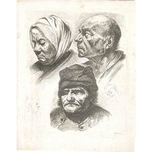 Study of Five Heads is a beautiful black and ... 