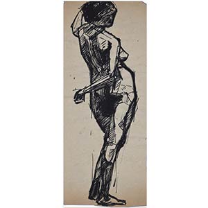 Female Nude is a black China ink and ... 