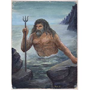 Poseidon is an original painting realized by ... 