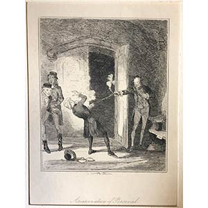 Assassination of Percival  Etching.  Title ... 