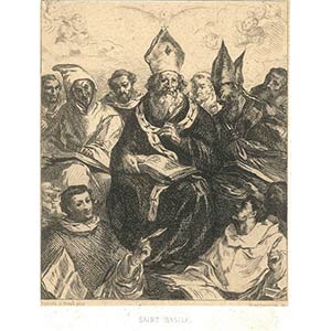 Saint Basile is a black and white etching on ... 