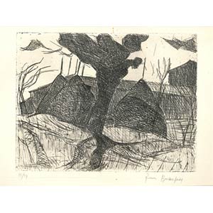 Huts is an original etching and drypoint on ... 