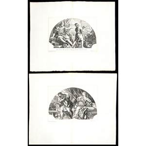 group of 8 etchings after frescoes ... 