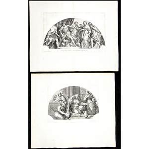 group of 8 etchings after frescoes ... 