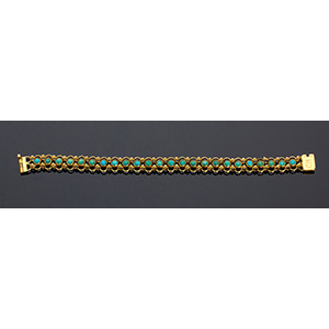 Antique 21k yellow gold turquoise ... 