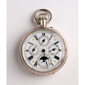 Moonphase calendar pocket watch, Swiss 1900 ... 