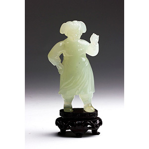 A carved Nephrite-Giade Female figure - ... 