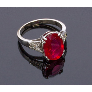 9K GOLD DIAMOND AND TREATED RUBY (COMPOSITE ... 