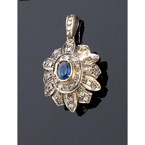 GOLD AND SILVER BLUE SAPPHIRE DIAMOND ... 