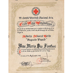 Various awards, Venezuela Certificate of ... 