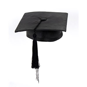 Hat  for Graduating In black fabric, with ... 