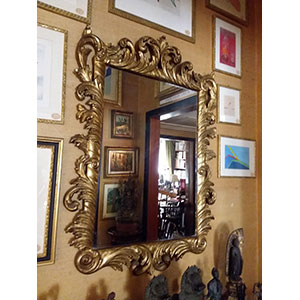Mirror gilded wooden mirror decorated with ... 