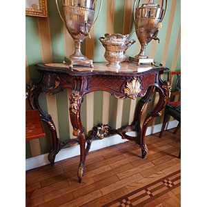 Console table Louis XV style with marble top ... 