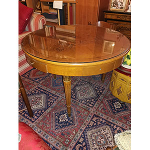 Centre table lightwood, decorated top, four ... 