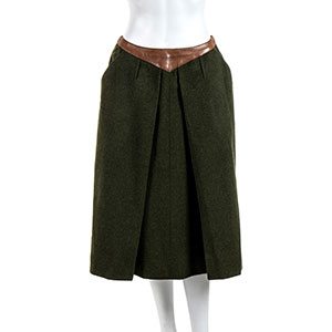 HERMESWOOL SKIRT80s Moss green wool skirt, ... 