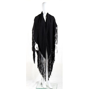 HERMESWOOL AND CASHMERE SHAWL80s Black wool ... 