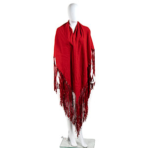 HERMESWOOL AND CASHMERE SHAWL80s Red wool ... 