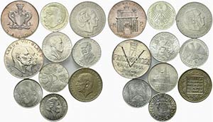 Lotto di 10 monete Europee in AR da ... 