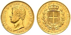 Carlo Alberto (1831-1849) 20 lire 1847 T     ... 