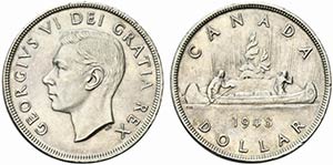 Canada. Geiorgio VI (1912-1947) AR Dollaro ... 