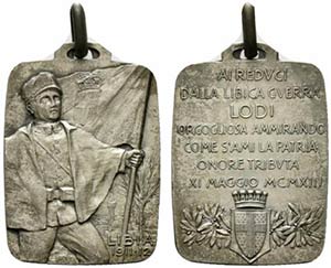 LODI. Medaglia 1913. Soldato italiano, volto ... 