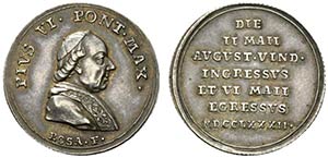 ROMA. Pio VI (1775.1799) Medaglia 1782 per ... 