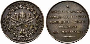 ROMA. Pio IX (1846-1878) Medaglia 1849 ... 