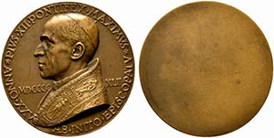 Pio XII (1939-1958) Medaglia uniface per il ... 
