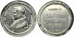 URBINO. Pio IX (1846-1878) Medaglia 1847/ II ... 