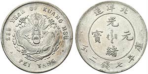 Cina. Dinastia Qing. De Zong 1875-1908. AR ... 