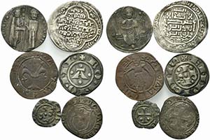 Lotto di 6 monete medioevali, in gran parte ... 