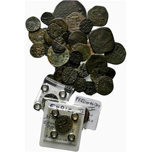 Lotto di 40 monete medioevali di area ... 