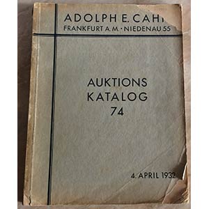 Cahn Adolph E. Auktions Katalog 74. ... 