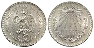 Messico. AR 1 Peso 1923 (34mm, 16.70g, 6h). ... 