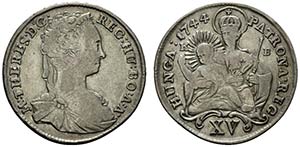 Ungheria. Maria Theresia (1740-1780) AR 15 ... 
