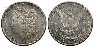 USA. AR One Dollar 1881 Morgan, San ... 