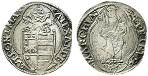 ANCONA.Alessandro VI (1492-1503) Terzo di ... 