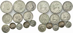 Etiopia, Menelik II Lotto di 11 monete in AR ... 