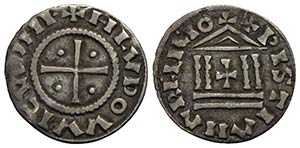 MILANO. Ludovico II (855-875) Denaro con il ... 