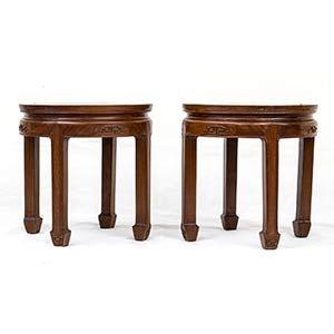 A PAIR OF WOOD LOW TABLESChina, ... 