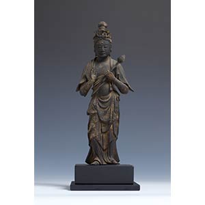 A WOOD SCULPTURE WITH SHO KANNONJapan, ... 