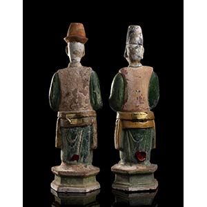 TWO PAINTED CERAMIC FIGURES OF ... 