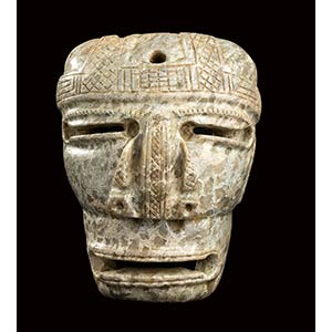 TWO STONE MASKSOlmec style14 cm the ... 