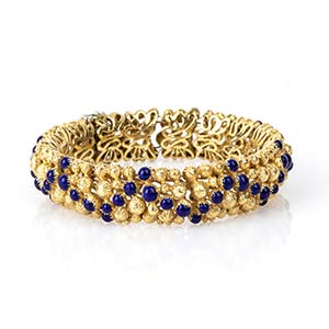 Gold and enamel bracelet - 1960s 
18K yellow ... 