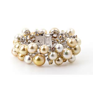 Gold and South sea pearls bracelet - by ... 