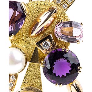 Gold, Amethyst and mabe pearl ... 