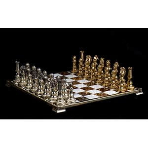 Marble and silver chessboard 
marble ... 