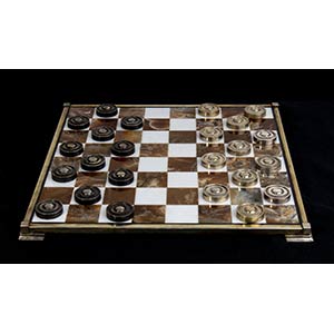 Marble and silver chessboard ... 