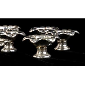 Eight silver egg cups - by BULGARI ... 